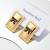 304 Stainless Steel Acrylic Stud Earrings for Women STAS-Z117-06G-1