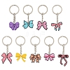 9Pcs 9 Styles PVC Plastic Bowknot Keychains KEYC-YW0001-24-1