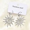 304 Stainless Steel Sun Hoop Earrings EJEW-M073-01P-5