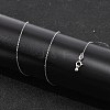 925 Sterling Silver Cable Chain Adjustable Slider Necklaces for Women NJEW-U030-01S-01-2