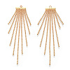 Brass Tassel Big Pendants KK-T038-132G-1