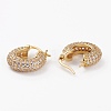 Brass Micro Pave Clear Cubic Zirconia Hoop Earrings EJEW-C502-08G-2