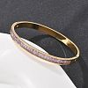 304 Stainless Steel Rhinestone Bangles for Women BJEW-Z092-02G-1
