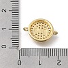 Brass Micro Pave Cubic Zirconia Flat Round Links Connector Charms KK-D431-081G-01-3