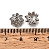 Brass Micro Pave Clear Cubic Zirconia Bead Caps KK-Z126-24P-3