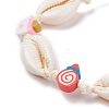 Natural Cowrie Shell Braided Bead Bracelet BJEW-JB07400-03-4