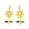 Brass Micro Pave Clear Cubic Zirconia Pendants KK-F931-12G-1