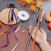 5 Rolls 5 Styles Halloween Theme Polyester Printed Grosgrain Ribbon OCOR-PH0004-42-3