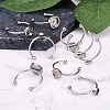 9Pcs 3 Styles 304 Stainless Steel Cuff Pad Ring Settings STAS-PJ0001-16P-3