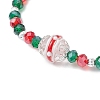 Christmas Bell Glass Beaded Stretch Bracelets BJEW-JB11188-3