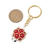 Handmade Glass Seed Beads & Red Jasper Turtle Pendant Keychain KEYC-MZ00024-01-3