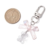 Acrylic Bowknot & Bear Pendant Decorations HJEW-JM02547-3