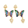 Brass Micro Pave Cubic Zirconia Connector Charms CU-CBACDF6-01G-13-1