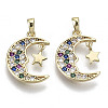 Brass Micro Pave Cubic Zirconia Charms KK-N232-129-NF-1