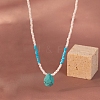 Synthetic Turquoise Teardrop Pendant Necklaces PW-WG0A2A2-01-2