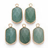 Natural Green Aventurine Pendants G-S359-296A-1