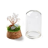 Natural Quartz Crystal Chips Money Tree in Dome Glass Bell Jars with Wood Base Display Decorations DJEW-K030-02A-3