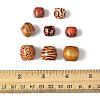 161Pcs 8 Styles Printed Natural Wood Beads WOOD-FS0001-52-5
