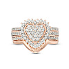 2Pcs Alloy with Crystal Rhinestone Finger Rings FS-WG59BB6-06-2