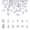 DICOSMETIC 120Pcs 12 Style Teardrop Horse Eye Square Sew on Rhinestone RGLA-DC0001-03-1