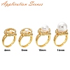 Brass Micro Pave Cubic Zirconia Adjustable Ring Settings KK-K297-05G-4