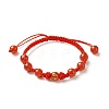 Natural Carnelian(Dyed & Heated) Round Braided Bead Bracelet BJEW-JB09183-1