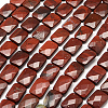 Faceted Rectangle Red Jasper Beads Strands G-R304-11-1