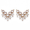 Brass Micro Pave Clear Cubic Zirconia Pendants Links KK-S359-161-RS-1