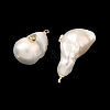 Brass & Pearl Micro Pave Cubic Zirconia Pendants KK-H259-13B-G02-2