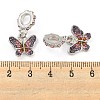 Rack Plating Alloy Pave Colorful Rhinestone Insect European Dangle Charms FIND-B034-14P-03-3