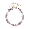 Natural Amethyst Chip Beaded Bracelets for Women X-BJEW-JB11742-03-2