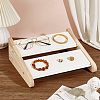 2-Layer Bamboo Slant Back Necklace Organizer Display Stands NDIS-WH0010-31-3