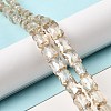 AB Color Plated Transparent Glass Beads Strands EGLA-P051-06A-A05-2