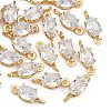 SHEGRACE Brass Pave Cubic Zirconia Oval Connector Charms XGRQ2O331-437A-G-1
