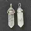 Natural Quartz Crystal Pointed Pendants G-M378-01P-A31-2