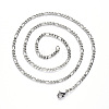 Non-Tarnish 304 Stainless Steel Figaro Chain Necklaces NJEW-S420-003C-P-3