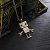 Alloy Robot Pendant 201 Stainless Steel Box Chain Necklaces FS-WG372FC-01-1