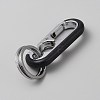 Oval Alloy Keychain Clasps with Double Rings FIND-YWC0011-02A-2