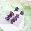 Natural Amethyst Dangle Stud Earrings EJEW-JE06371-06-1