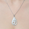 Non-Tarnish 201 Stainless Steel Hollow Teardrop with Moon Pendant Necklace NJEW-OY002-10-1