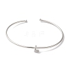 Rack Plating Brass Micro Pave Clear Cubic Zirconia Letter Open Cuff Bangles BJEW-A018-01P-L-2