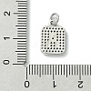 Rack Plating Brass Micro Pave Clear Cubic Zirconia Charms KK-G501-01A-P-3