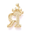 Brass Micro Pave Cubic Zirconia Pendants KK-R138-002R-2
