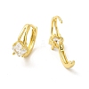 Cubic Zirconia Rhombus Hoop Earrings EJEW-E270-34G-2