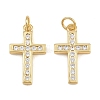 Brass Micro Pave Clear Cubic Zirconia Pendants CU-CBADC6C-06G-01-1