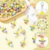 30Pcs Strip Resin & Dyed Synthetic Turquoise Bee Pendant Decoration HJEW-CJ00096-3