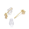 Brass Micro Pave Clear Cubic Zirconia Stud Earring Findings ZIRC-L098-040G-3