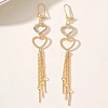 Elegant European Style Brass Heart Tassel Hoop Earrings UN2396-5