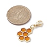 Bee & Honeycomb & Flower & Honey Jar Alloy Enamel Pendant Decorations HJEW-JM01602-3