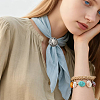 6Pcs Alloy with Imitation Leather Scarf Clips AJEW-CL0004-82B-5